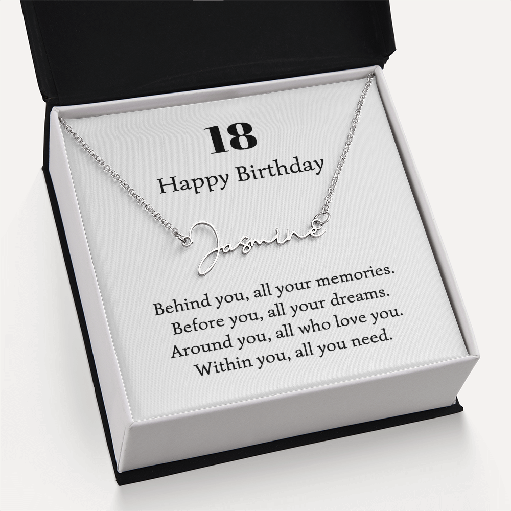 217 happy birthday name neckalce signature