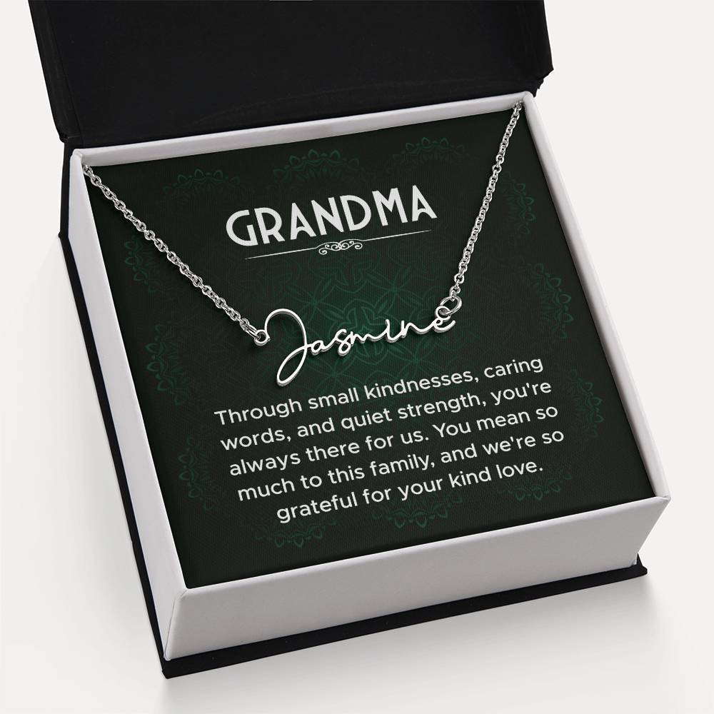 Grandma Name Necklace From Granddaughter Mothers Day Necklace Christmas Birthday Gift From Grandson To My Grandmother Present With Message Card