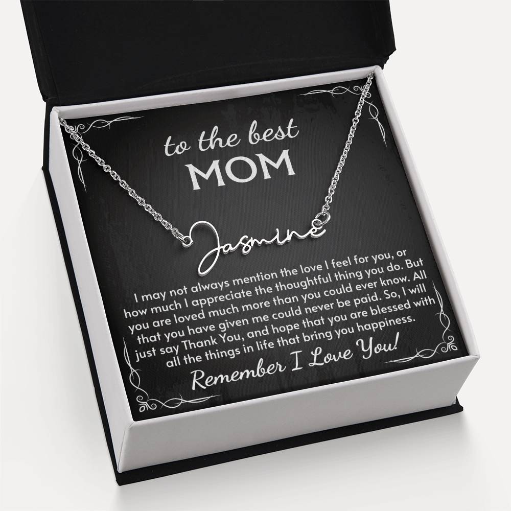 Signature Style Name Necklace for Mom, Perfect for Birthday, Mother's Day, Christmas, Thanksgiving Symbol of Appreciation and Love
