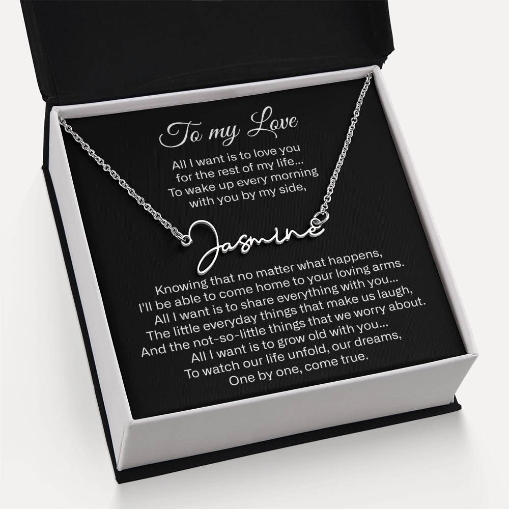 to my love name necklace