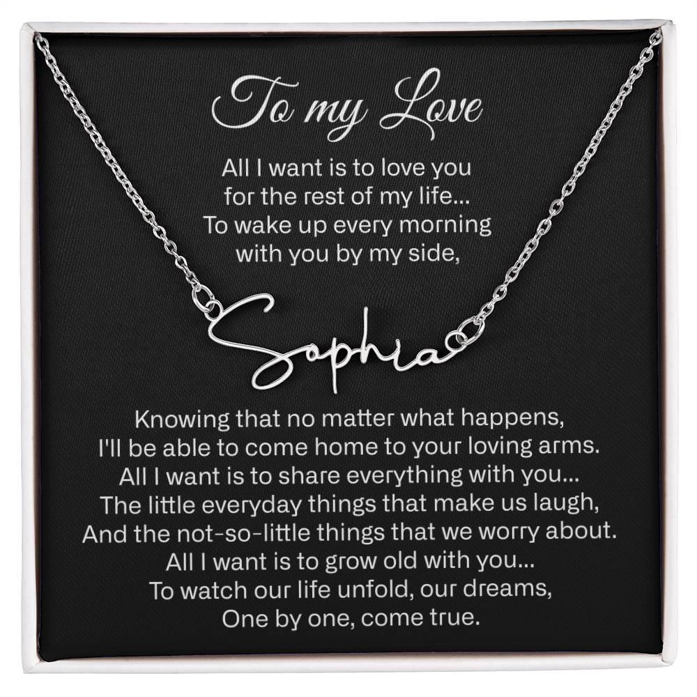 to my love name necklace