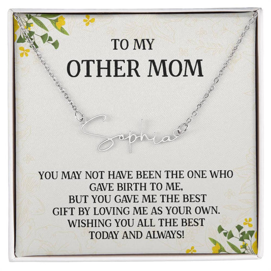 To My Other Mother Card and Necklace Gift, Jewelry and Card, Gift for Mom, Name Necklace with Card, Gift Set for Mom