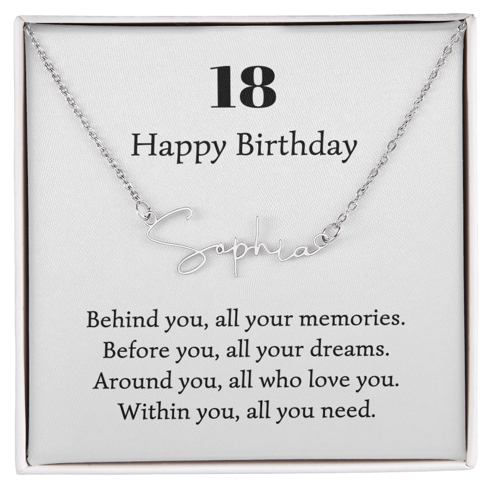 217 happy birthday name neckalce signature