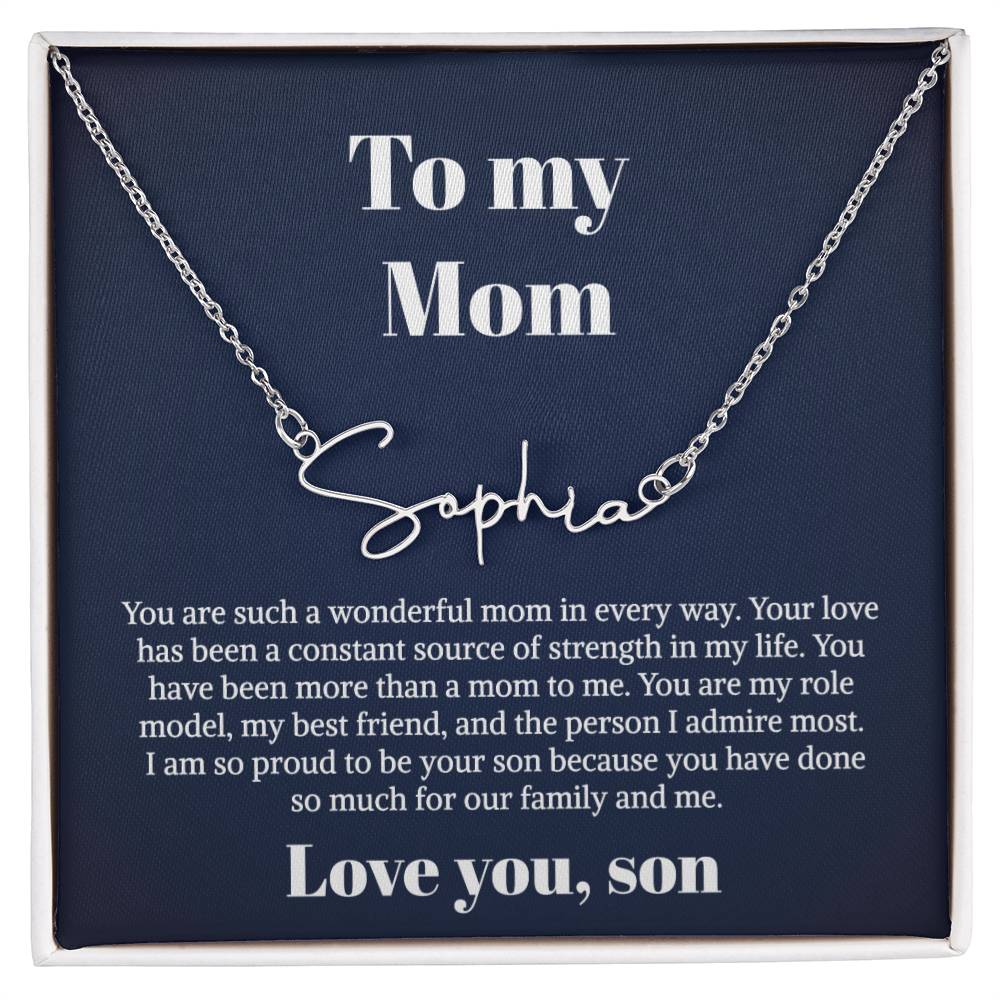 To My Mom Gifts - Necklace for Mom - Necklace Gift for Mom from Daughter - Personalzied Name Necklace