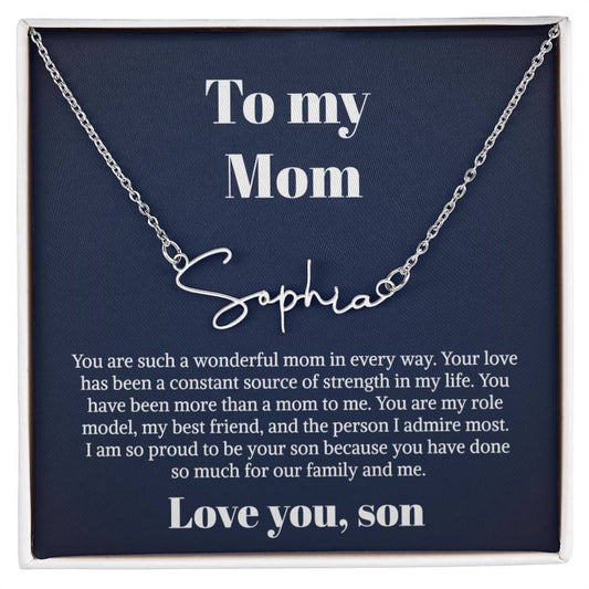 To My Mom Gifts - Necklace for Mom - Necklace Gift for Mom from Daughter - Personalzied Name Necklace