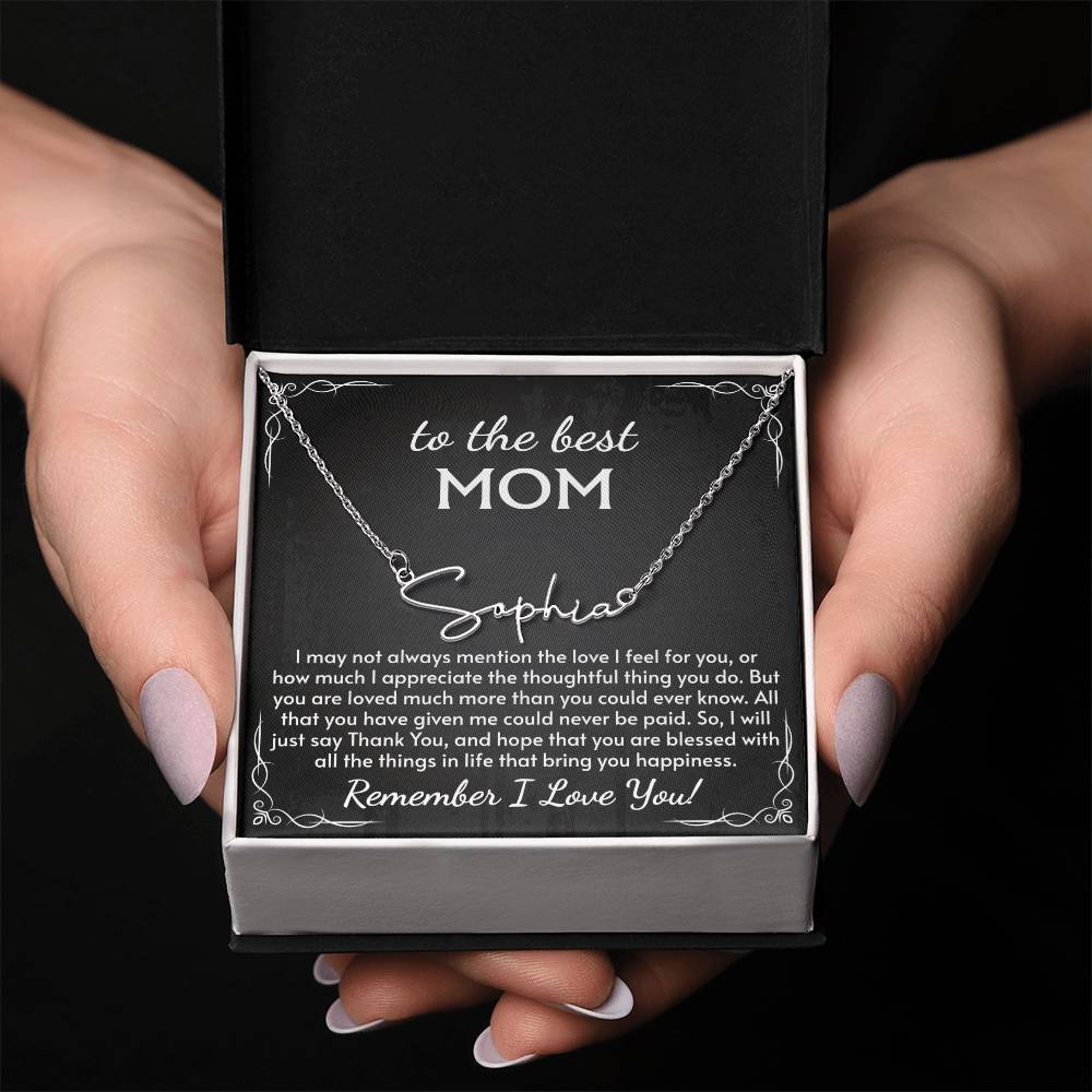 Signature Style Name Necklace for Mom, Perfect for Birthday, Mother's Day, Christmas, Thanksgiving Symbol of Appreciation and Love