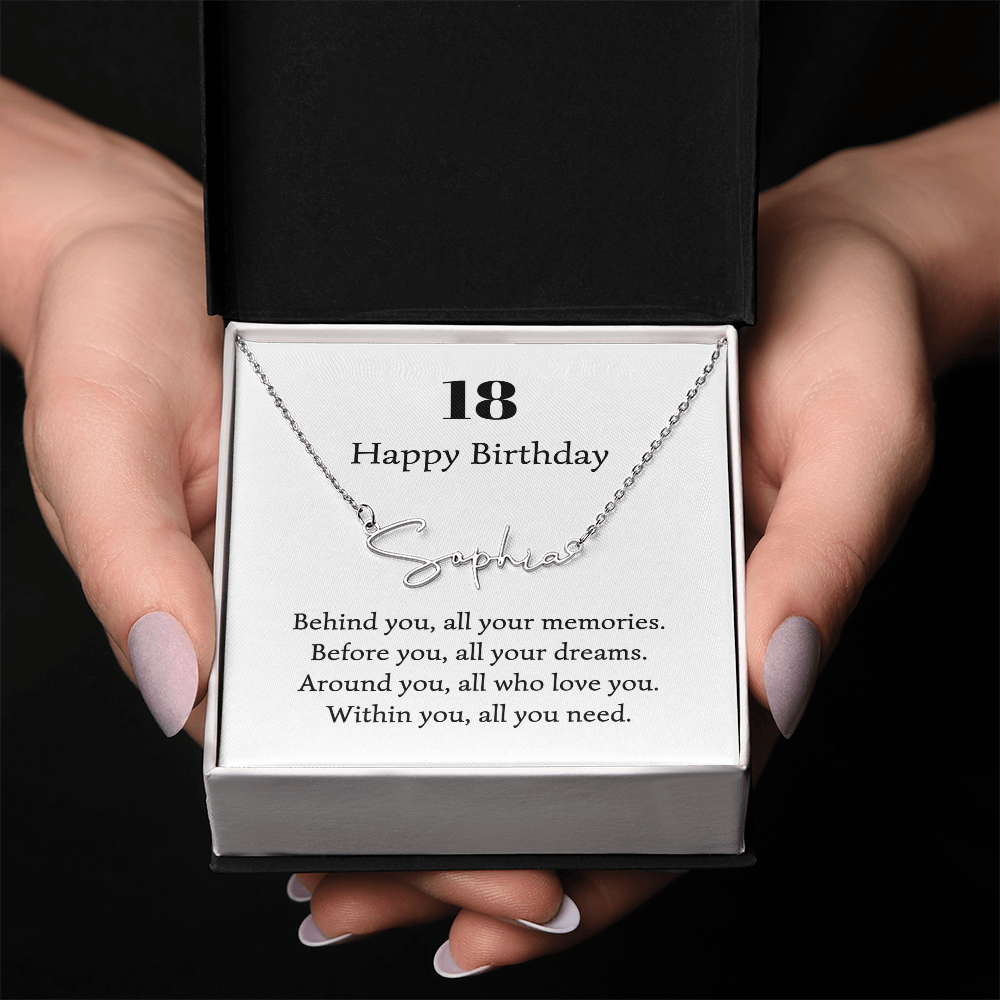 217 happy birthday name neckalce signature
