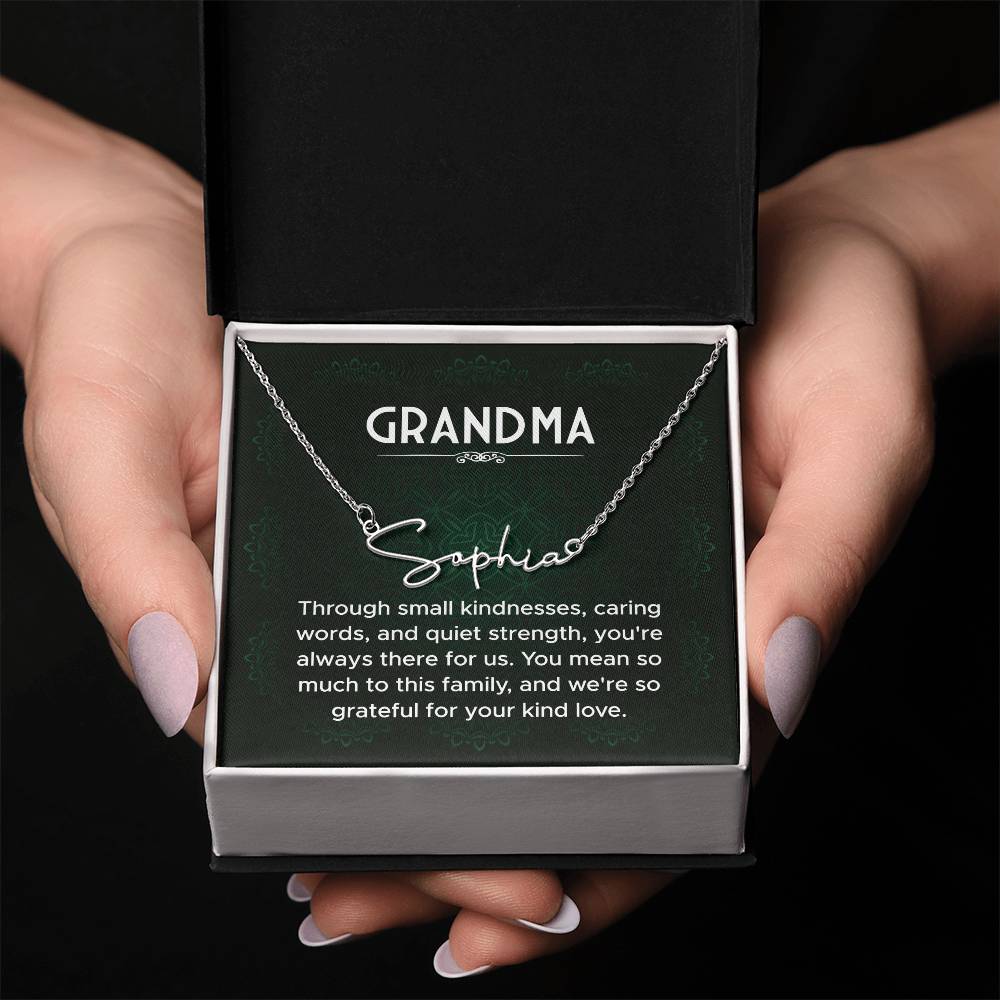 Grandma Name Necklace From Granddaughter Mothers Day Necklace Christmas Birthday Gift From Grandson To My Grandmother Present With Message Card