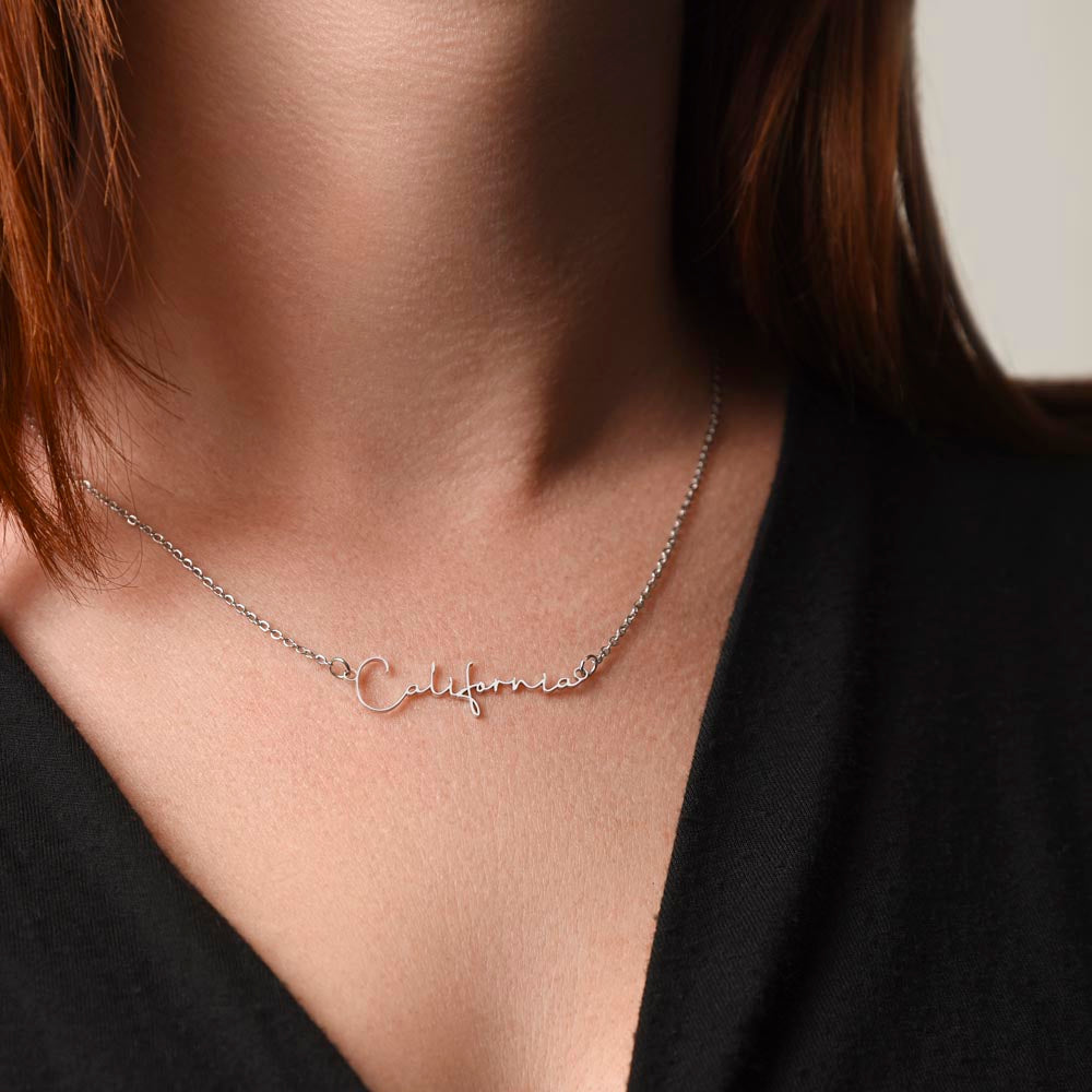 Jewelry Gifts for Aunt from Niece Nephew, Signature Style Name Necklace on Sentimental Quote Card