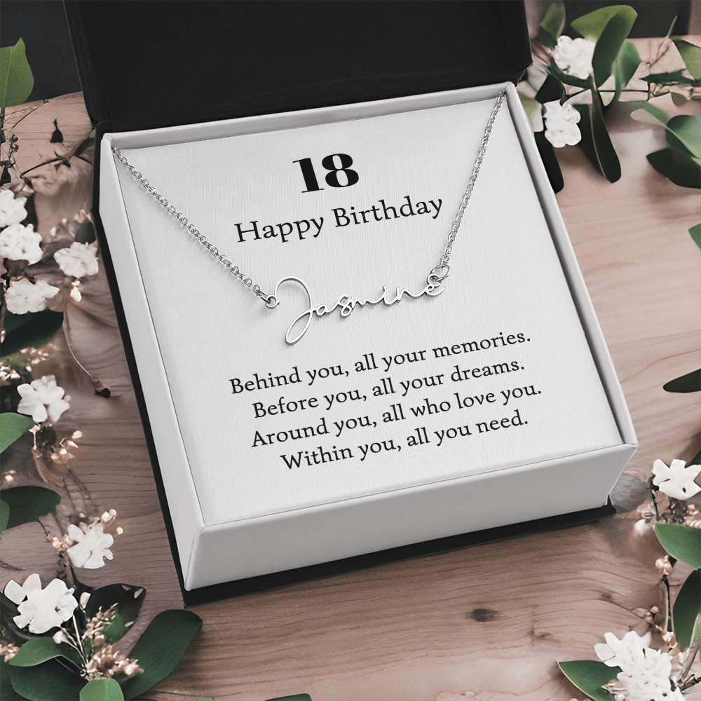 217 happy birthday name neckalce signature
