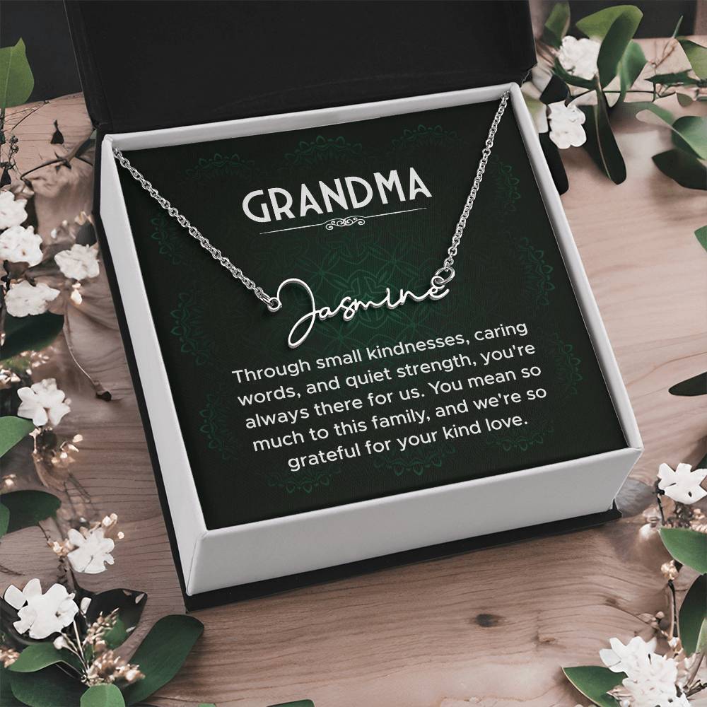 Grandma Name Necklace From Granddaughter Mothers Day Necklace Christmas Birthday Gift From Grandson To My Grandmother Present With Message Card