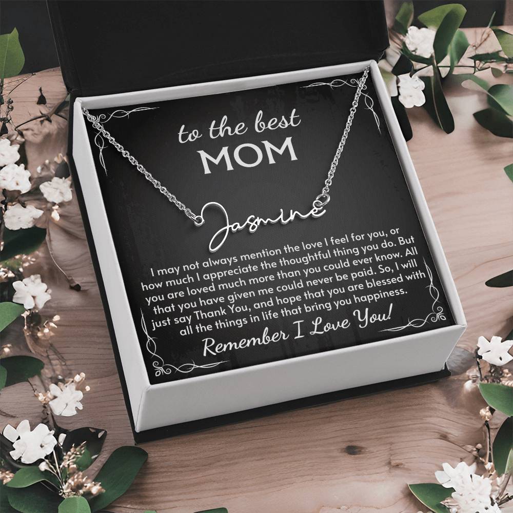 Signature Style Name Necklace for Mom, Perfect for Birthday, Mother's Day, Christmas, Thanksgiving Symbol of Appreciation and Love