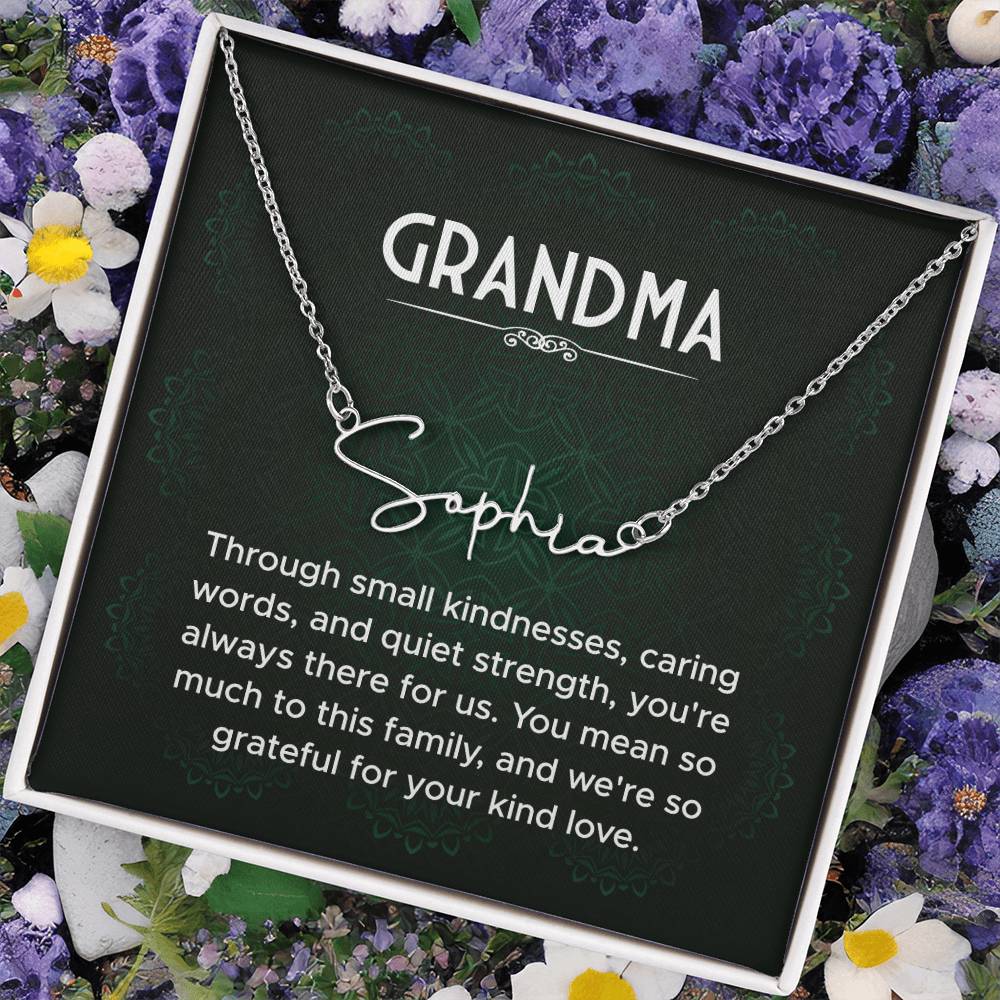 Grandma Name Necklace From Granddaughter Mothers Day Necklace Christmas Birthday Gift From Grandson To My Grandmother Present With Message Card