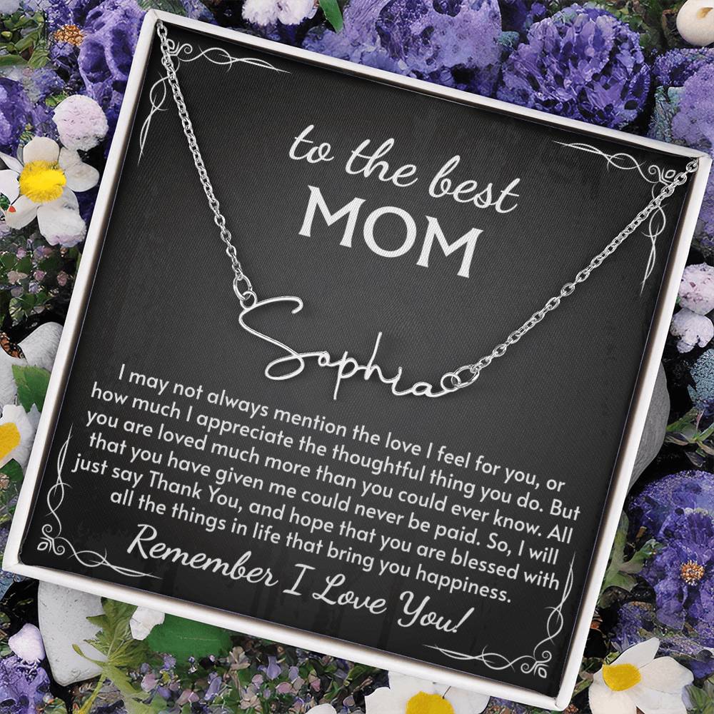 Signature Style Name Necklace for Mom, Perfect for Birthday, Mother's Day, Christmas, Thanksgiving Symbol of Appreciation and Love