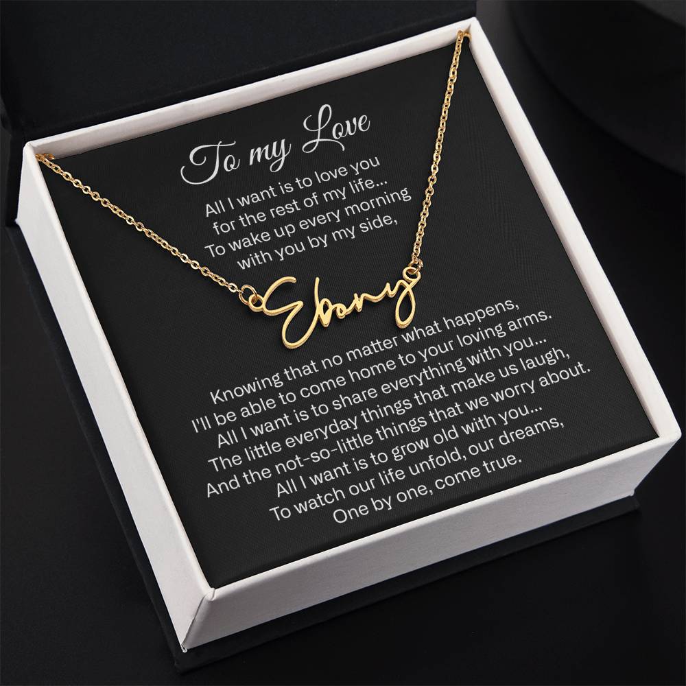 to my love name necklace
