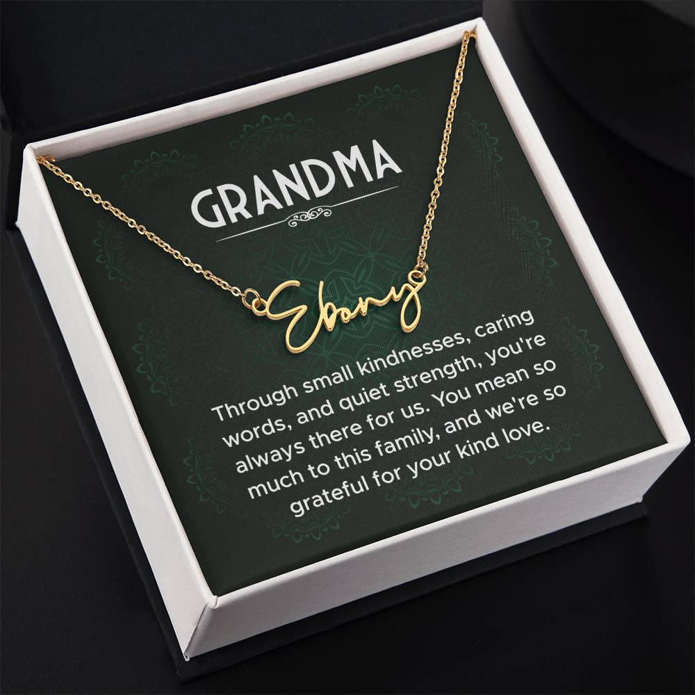 Grandma Name Necklace From Granddaughter Mothers Day Necklace Christmas Birthday Gift From Grandson To My Grandmother Present With Message Card
