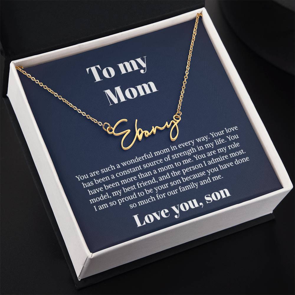 To My Mom Gifts - Necklace for Mom - Necklace Gift for Mom from Daughter - Personalzied Name Necklace