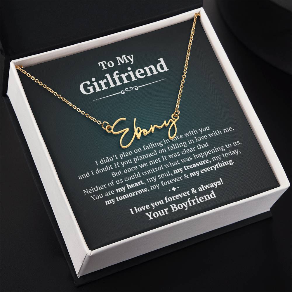 To My Girlfriend I Love You Message Card, Necklace Gift for My Future Wife, Gift to My Bride, Gift for My Future