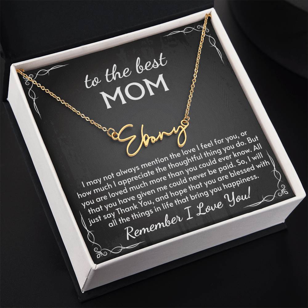 Signature Style Name Necklace for Mom, Perfect for Birthday, Mother's Day, Christmas, Thanksgiving Symbol of Appreciation and Love