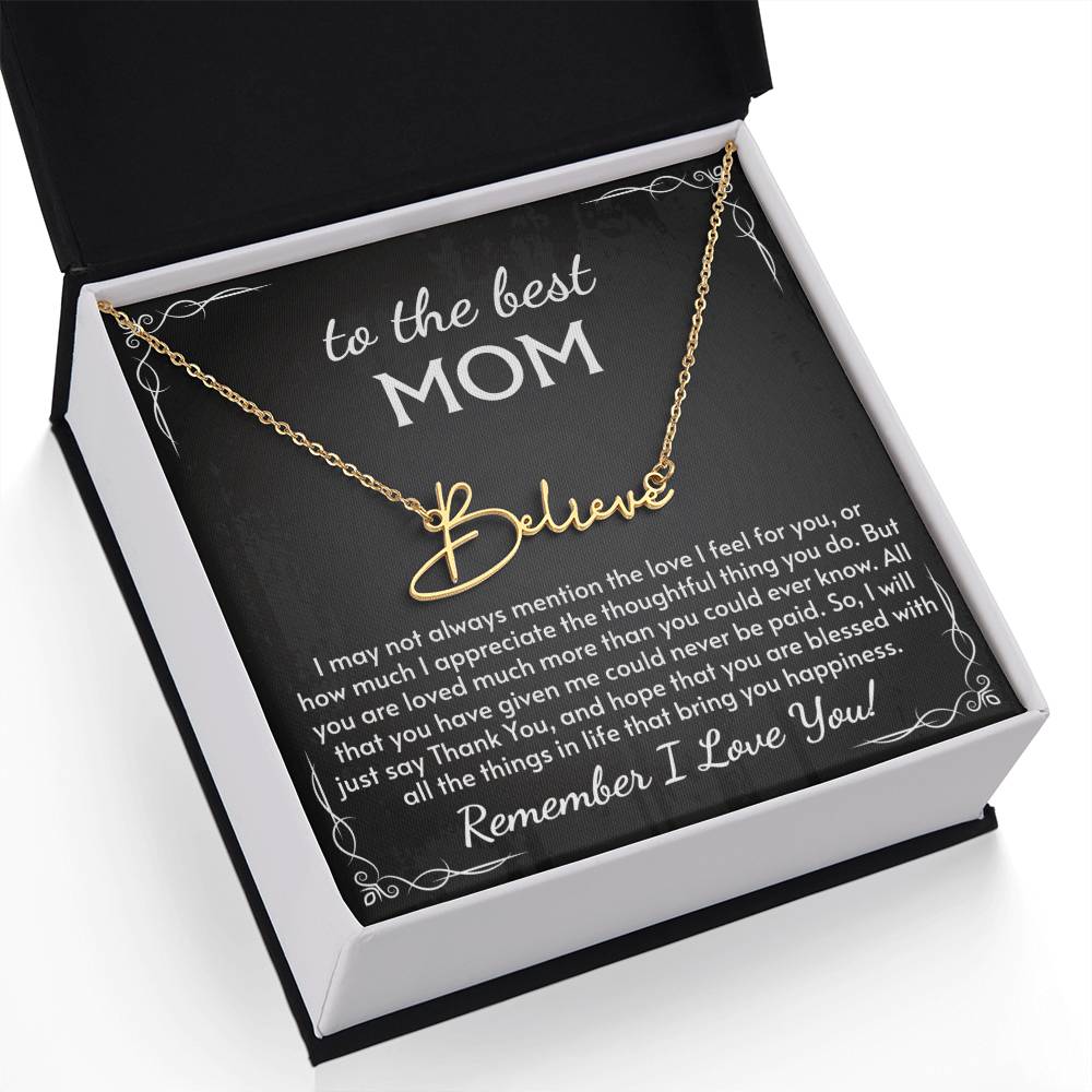 Signature Style Name Necklace for Mom, Perfect for Birthday, Mother's Day, Christmas, Thanksgiving Symbol of Appreciation and Love