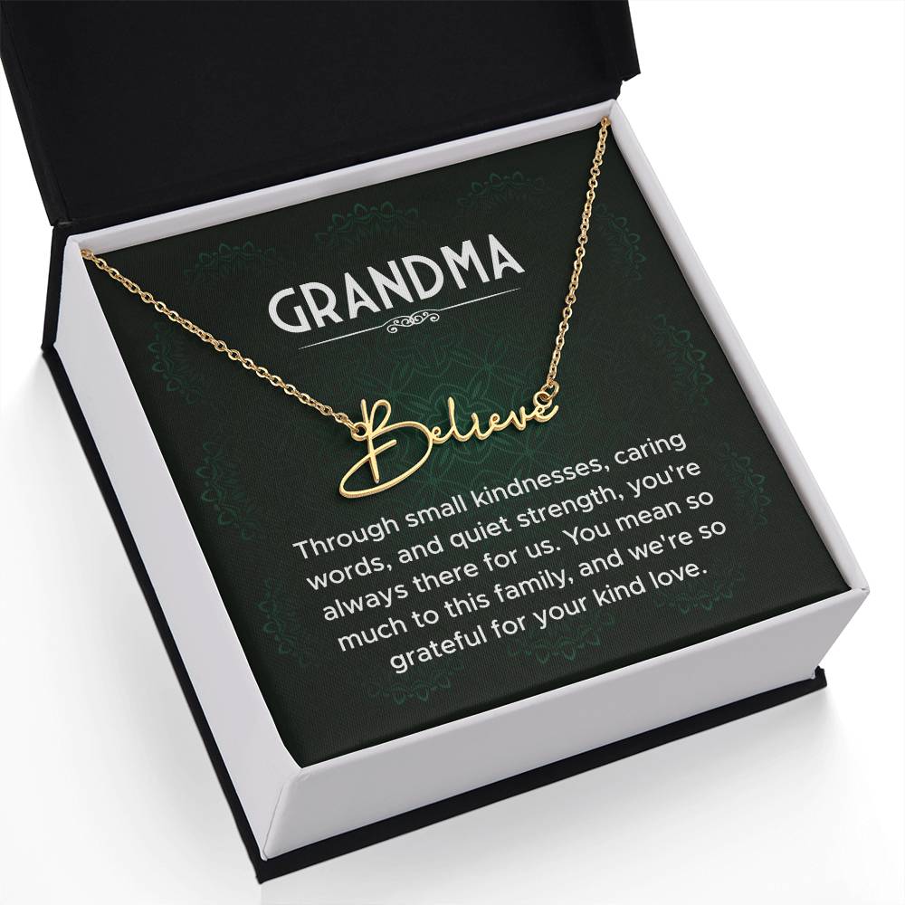 Grandma Name Necklace From Granddaughter Mothers Day Necklace Christmas Birthday Gift From Grandson To My Grandmother Present With Message Card