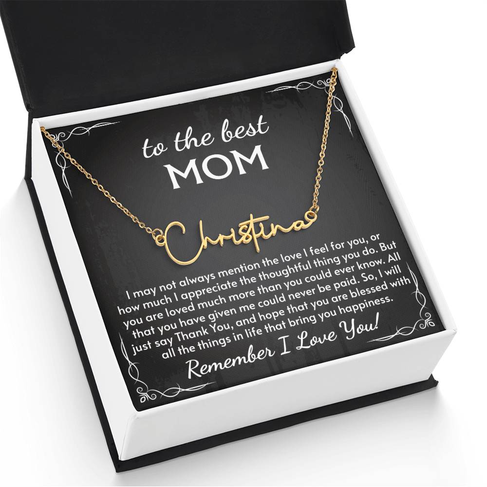 Signature Style Name Necklace for Mom, Perfect for Birthday, Mother's Day, Christmas, Thanksgiving Symbol of Appreciation and Love