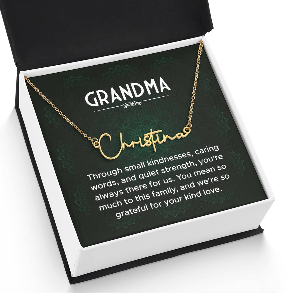 Grandma Name Necklace From Granddaughter Mothers Day Necklace Christmas Birthday Gift From Grandson To My Grandmother Present With Message Card