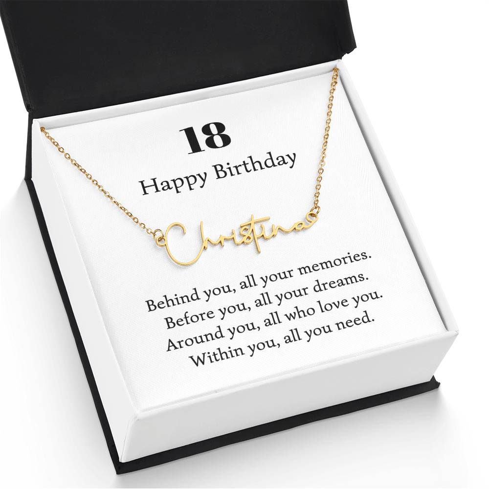 217 happy birthday name neckalce signature