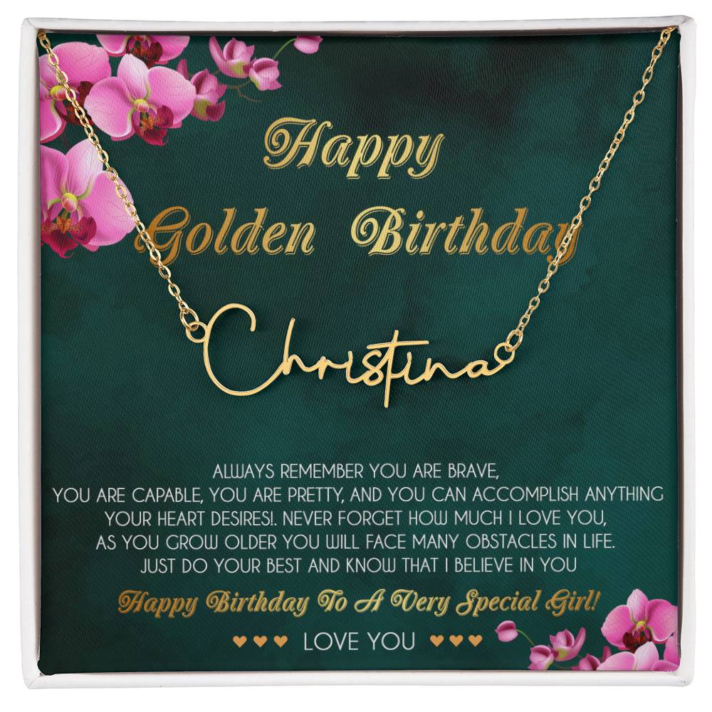 Golden Birthday Gift Necklace • Happy Golden Birthday • Personalized Gift • Meaningful Gift for Her • Custom Birthday Present