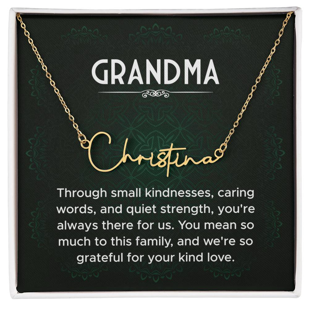 Grandma Name Necklace From Granddaughter Mothers Day Necklace Christmas Birthday Gift From Grandson To My Grandmother Present With Message Card