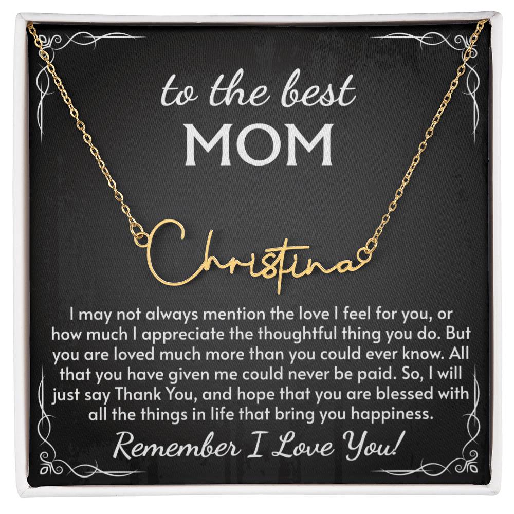 Signature Style Name Necklace for Mom, Perfect for Birthday, Mother's Day, Christmas, Thanksgiving Symbol of Appreciation and Love