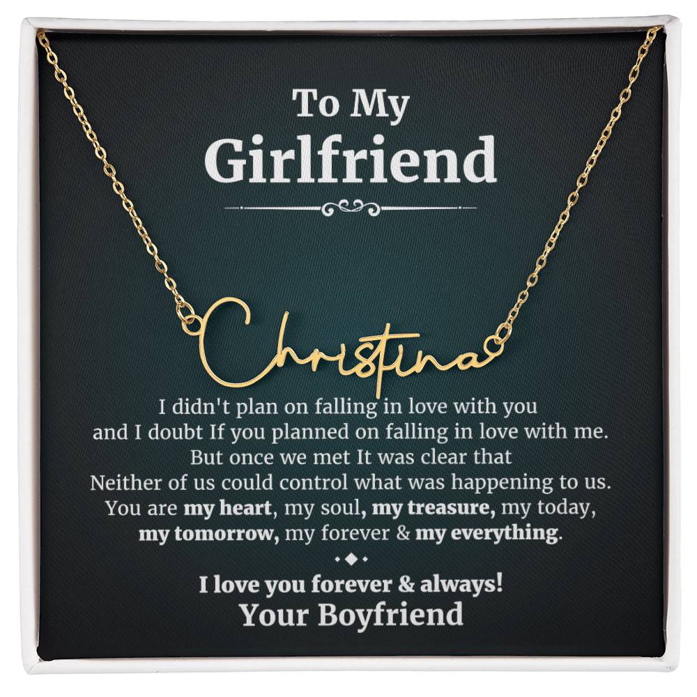 To My Girlfriend I Love You Message Card, Necklace Gift for My Future Wife, Gift to My Bride, Gift for My Future