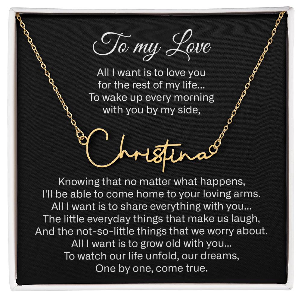 to my love name necklace