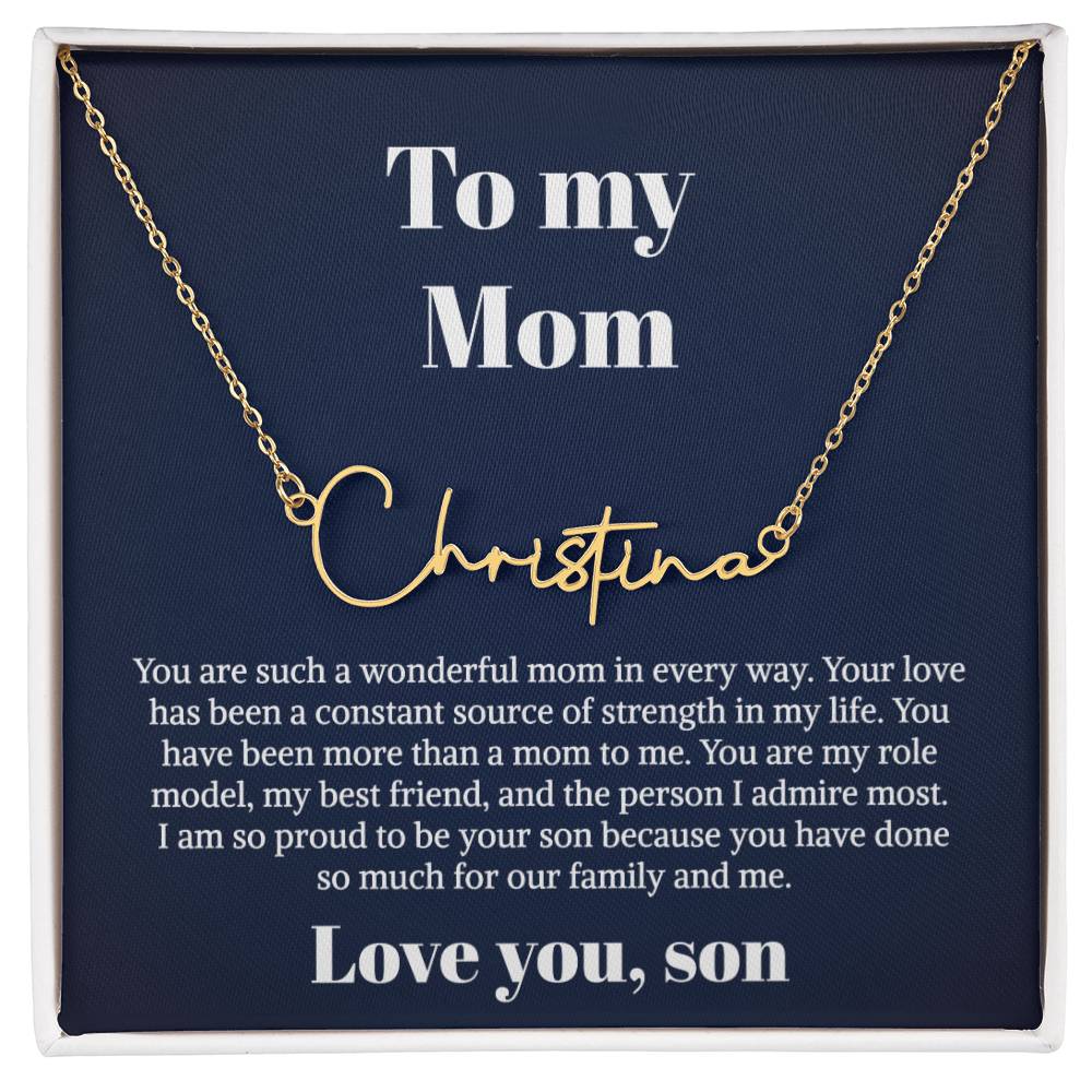 To My Mom Gifts - Necklace for Mom - Necklace Gift for Mom from Daughter - Personalzied Name Necklace