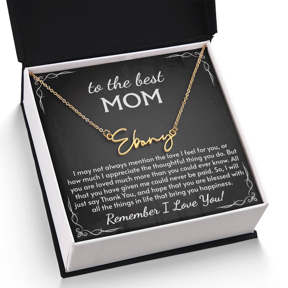 Signature Style Name Necklace for Mom, Perfect for Birthday, Mother's Day, Christmas, Thanksgiving Symbol of Appreciation and Love