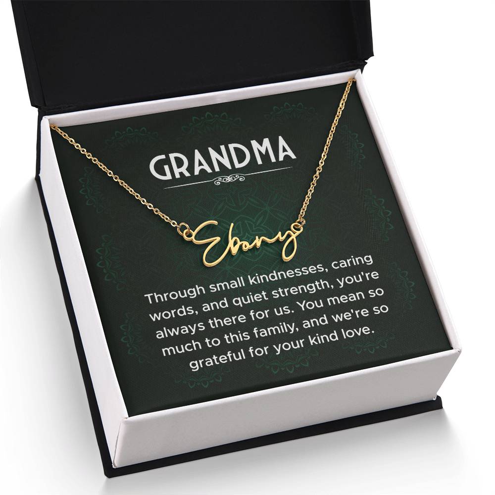 Grandma Name Necklace From Granddaughter Mothers Day Necklace Christmas Birthday Gift From Grandson To My Grandmother Present With Message Card