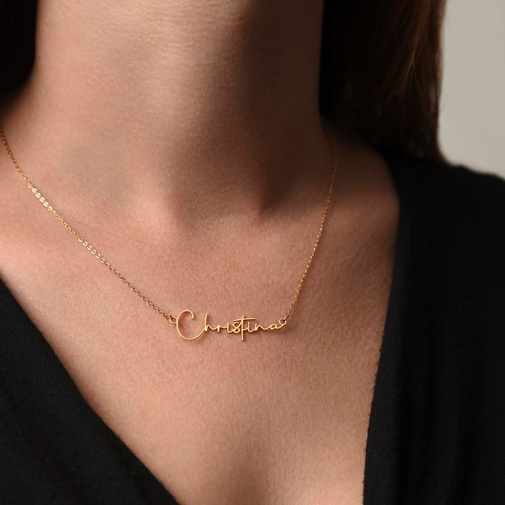 To My Daughter Necklace From Mom, Daughter Signature Style Name Necklace, Daughter Gift, Birthday Gift, Christmas Gift Daughter From Mom