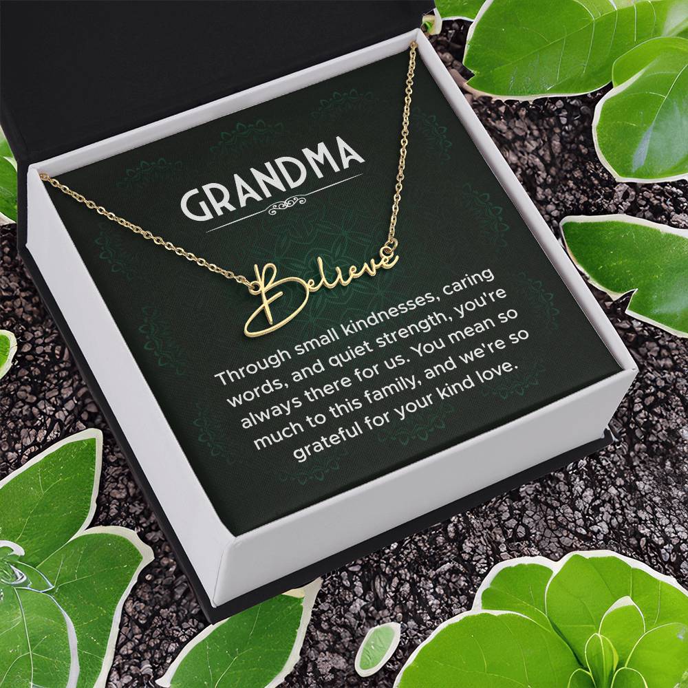 Grandma Name Necklace From Granddaughter Mothers Day Necklace Christmas Birthday Gift From Grandson To My Grandmother Present With Message Card