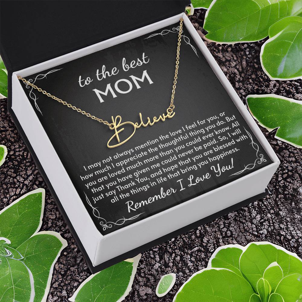 Signature Style Name Necklace for Mom, Perfect for Birthday, Mother's Day, Christmas, Thanksgiving Symbol of Appreciation and Love