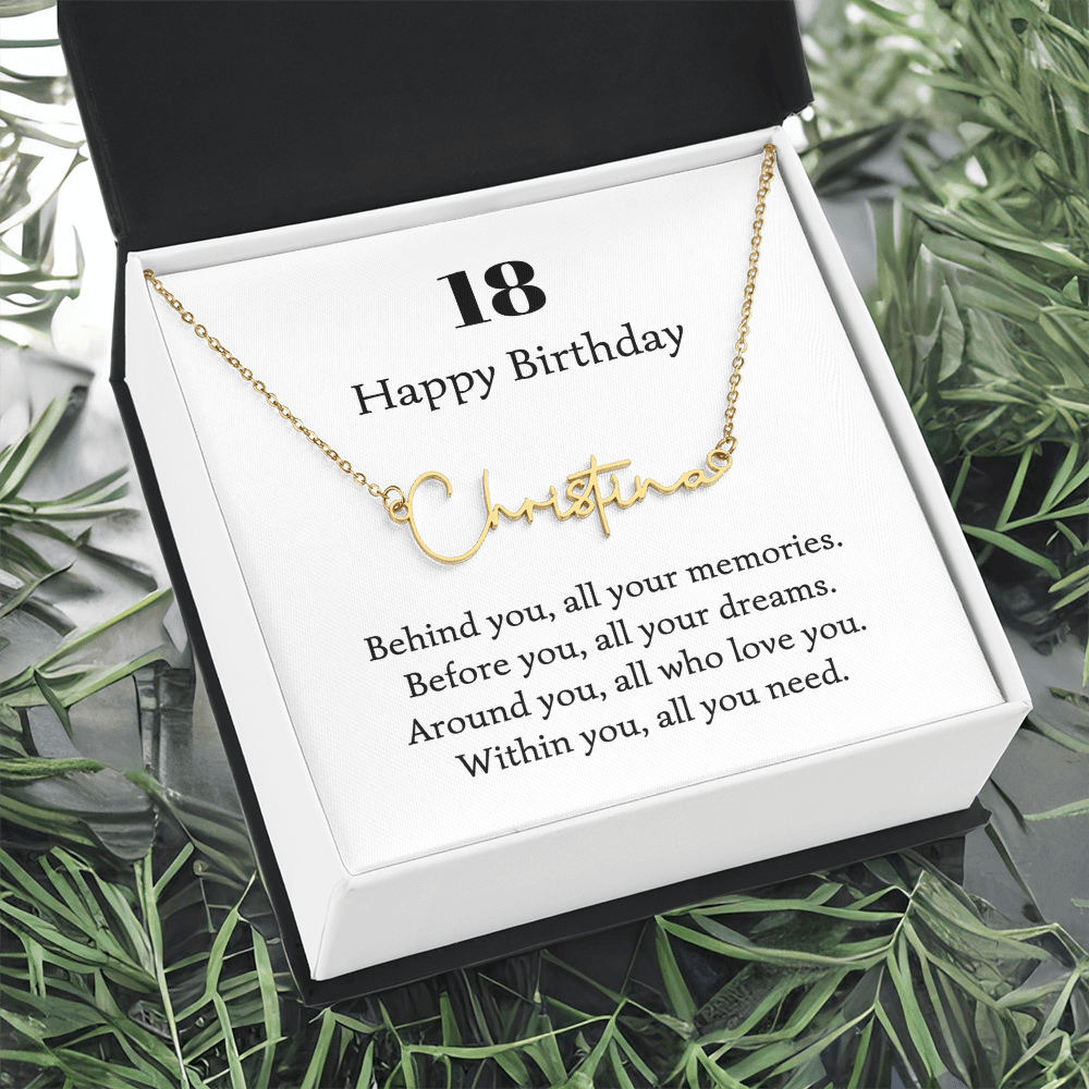 217 happy birthday name neckalce signature