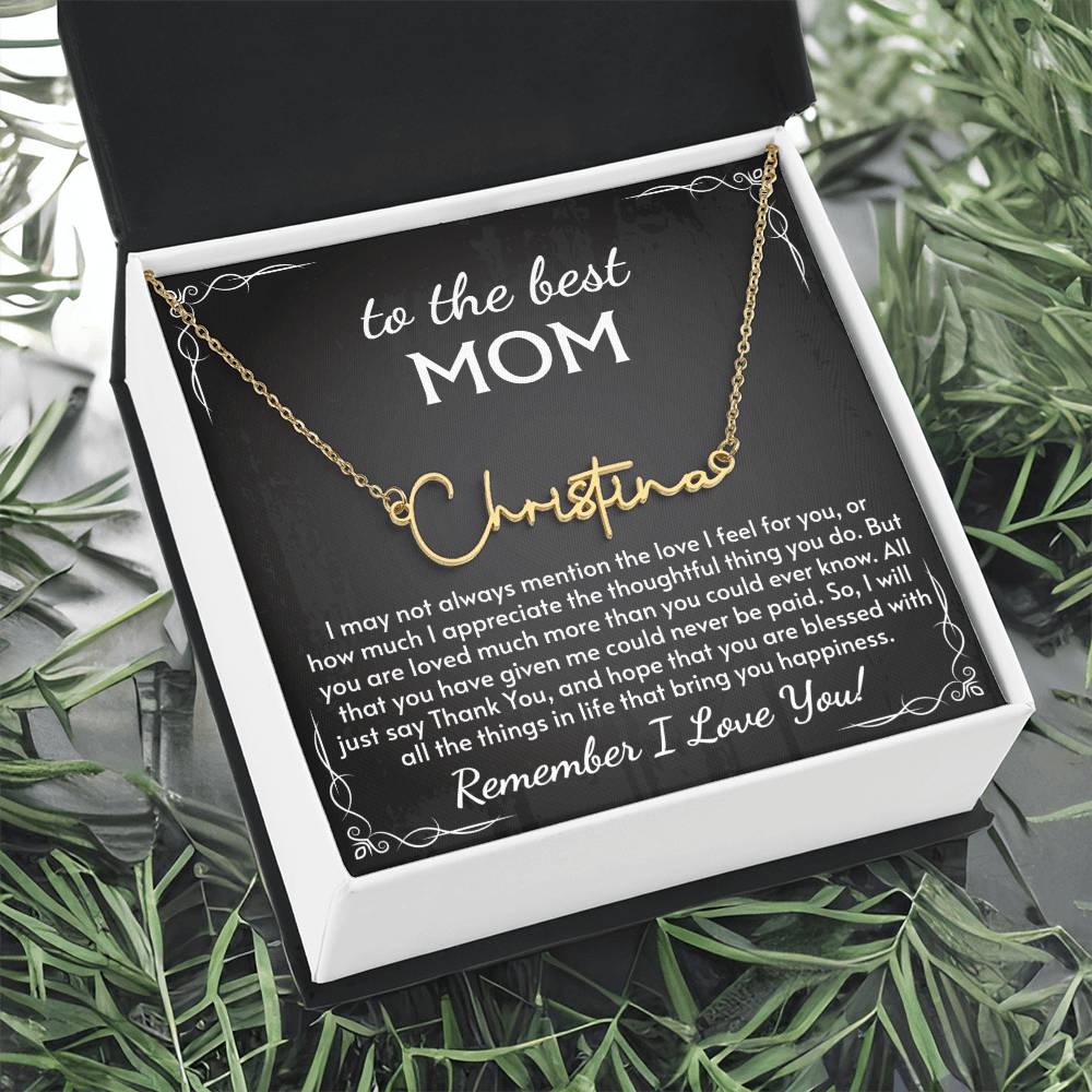 Signature Style Name Necklace for Mom, Perfect for Birthday, Mother's Day, Christmas, Thanksgiving Symbol of Appreciation and Love