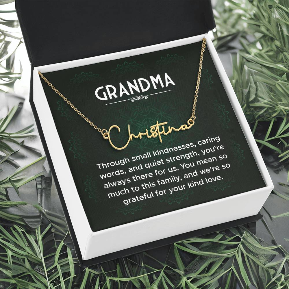 Grandma Name Necklace From Granddaughter Mothers Day Necklace Christmas Birthday Gift From Grandson To My Grandmother Present With Message Card