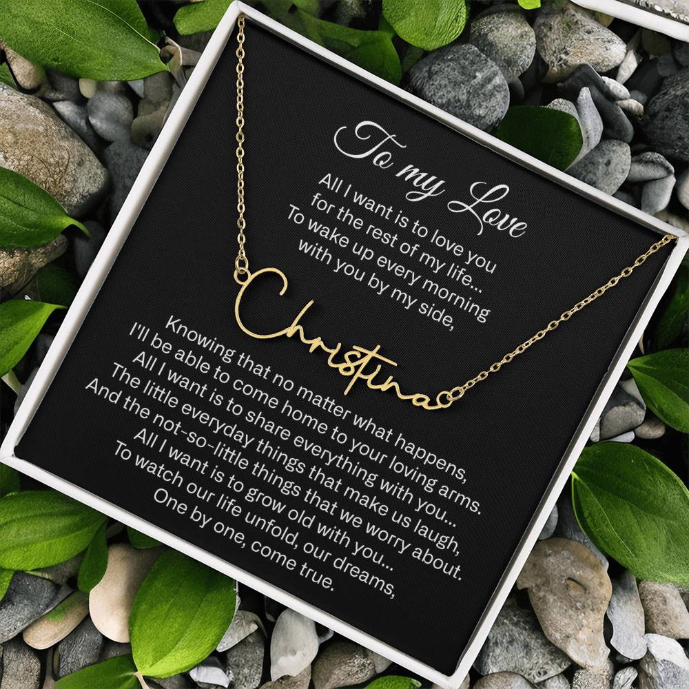 to my love name necklace