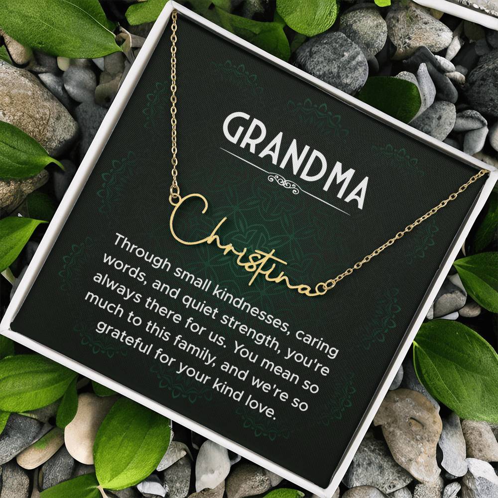 Grandma Name Necklace From Granddaughter Mothers Day Necklace Christmas Birthday Gift From Grandson To My Grandmother Present With Message Card