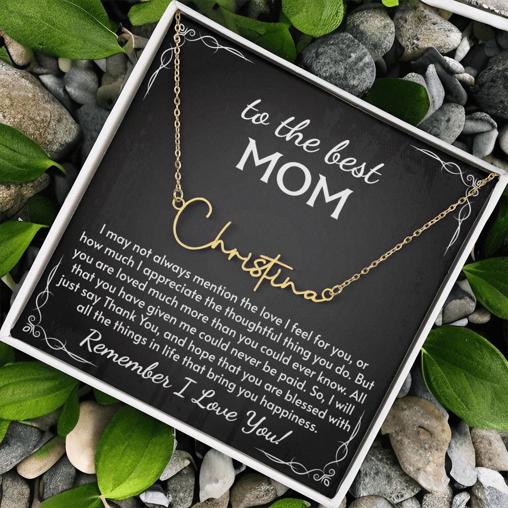 Signature Style Name Necklace for Mom, Perfect for Birthday, Mother's Day, Christmas, Thanksgiving Symbol of Appreciation and Love
