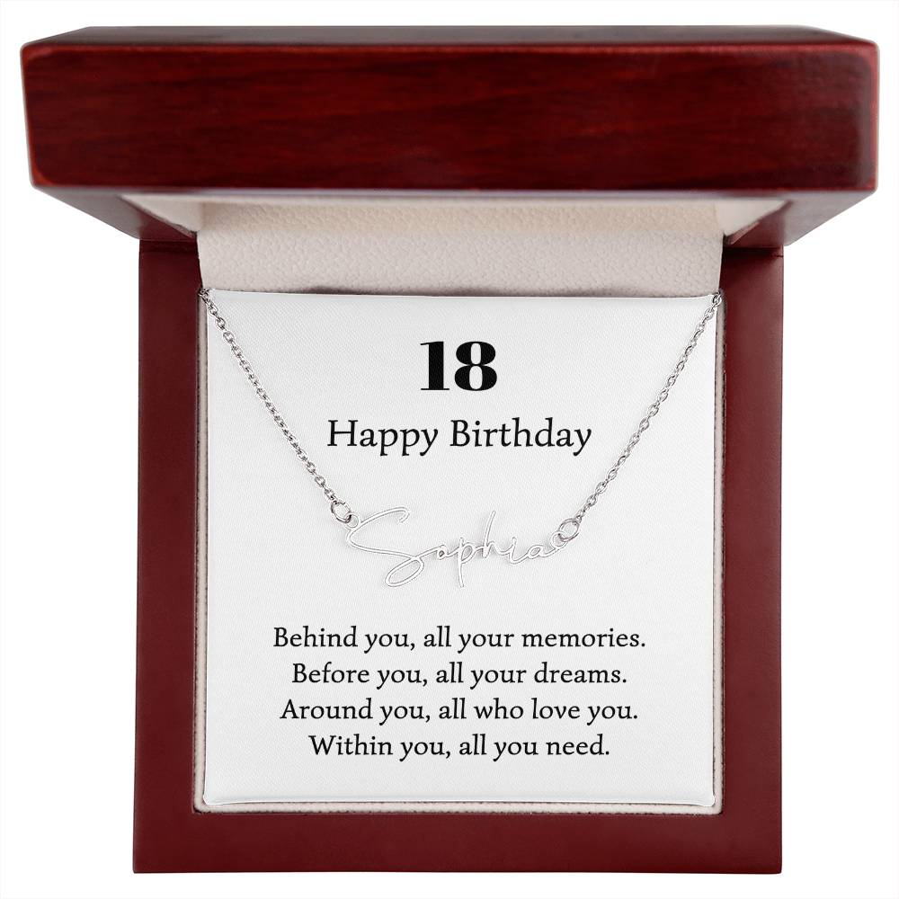 217 happy birthday name neckalce signature