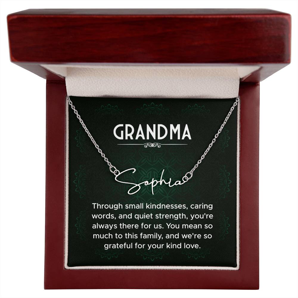 Grandma Name Necklace From Granddaughter Mothers Day Necklace Christmas Birthday Gift From Grandson To My Grandmother Present With Message Card