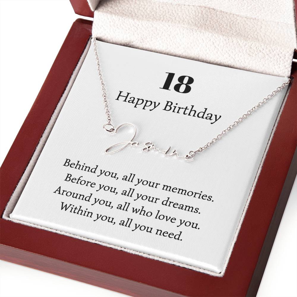 217 happy birthday name neckalce signature