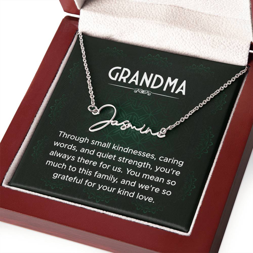 Grandma Name Necklace From Granddaughter Mothers Day Necklace Christmas Birthday Gift From Grandson To My Grandmother Present With Message Card