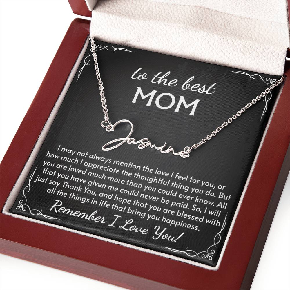 Signature Style Name Necklace for Mom, Perfect for Birthday, Mother's Day, Christmas, Thanksgiving Symbol of Appreciation and Love